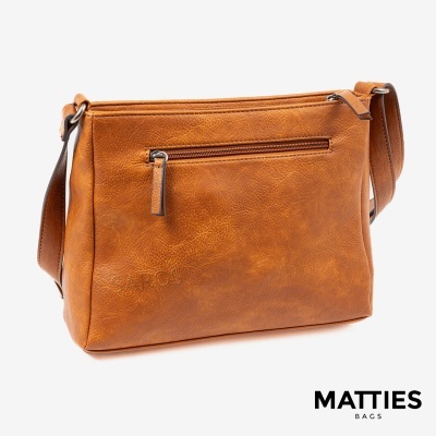 Mala de ombro castanha com fecho e alça ajustável