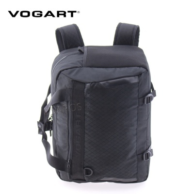 mochila preta Vogart com alças almofadadas e bolsos frontais