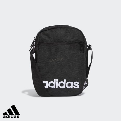 Mala de ombro preta Adidas com logótipo branco