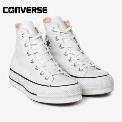Sapatilhas Converse All Star altas brancas com logo circular
