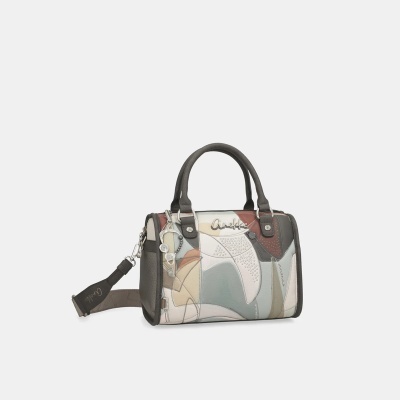 Mala de mão Anekke com padrão abstrato e detalhes em pele sintética