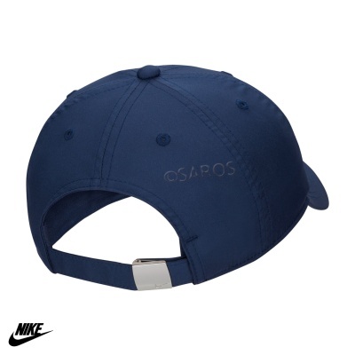 Boné azul escuro com fecho ajustável e bordado OSAPOS
