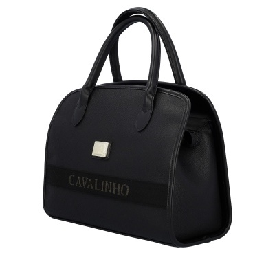 Mala preta de mão CAVALINHO com alças reforçadas e logo metálico.