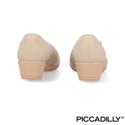 sapatos de senhora bege com salto médio largo PICCADILLY