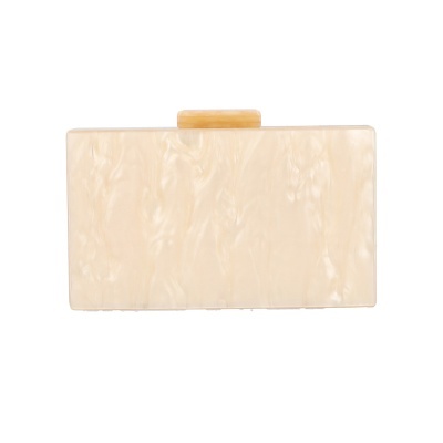 Mala de mão retangular marfim com textura perolada