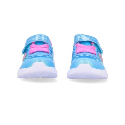 Sapatos infantis azuis com atacadores rosa e velcro Mermaid Dreams