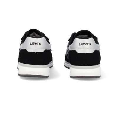 Sapatilhas desportivas pretas e brancas da LEVI'S vistas de trás