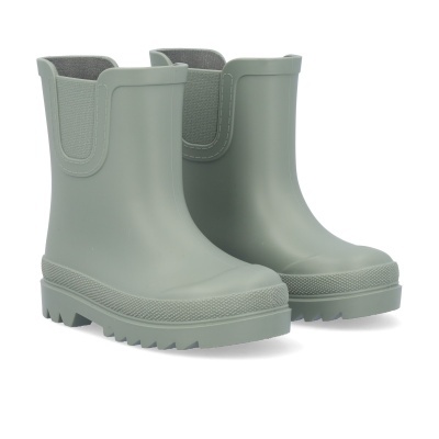 Botas de borracha cinzentas foscas com sola grossa e textura antiderrapante