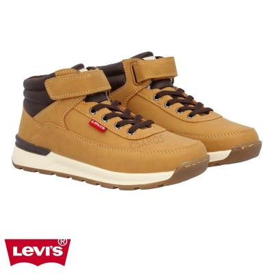 Sapatilhas altas Levi's castanho claro com detalhes escuros e sola branca