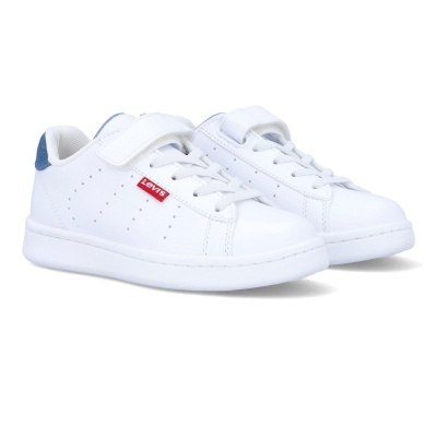 Sapatilhas brancas com atacadores e tira de velcro da marca LEVIS