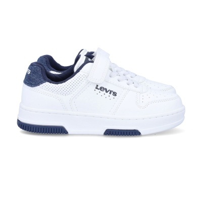 Ténis LEVIS brancos com detalhes azuis e fecho em velcro