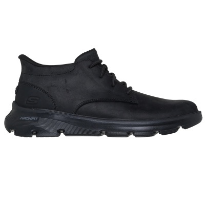 Sapato preto casual masculino com sola preta e detalhes em relevo ARCHFIT