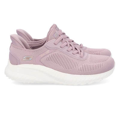 Ténis Skechers Slip-ins rosa claro com sola branca