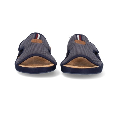 Chinelos masculinos cinzentos com sola castanha