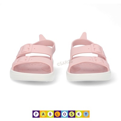 Sandálias cor-de-rosa com sola branca e fivelas, marca PABLOSKY colorida