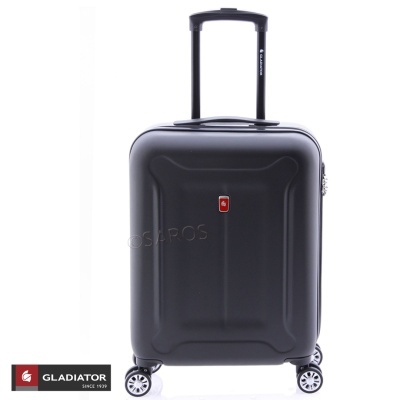 Mala rígida preta Gladiator com rodas e punho telescópico