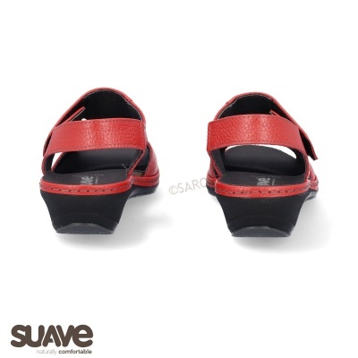 Sandálias vermelhas Suave vistas de trás