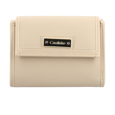 Carteira bege com placa metálica Cavalinho