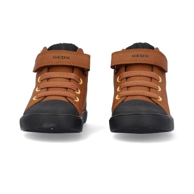 Sapatos infantis GEOX castanhos e pretos com atacadores e velcro