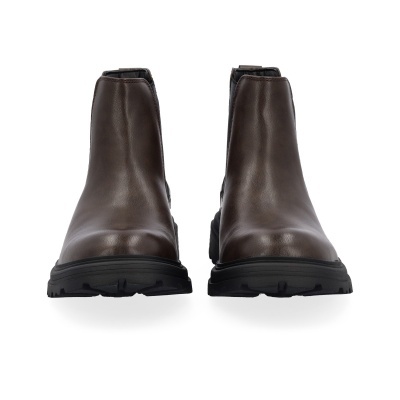 Botas Chelsea castanhas com sola preta