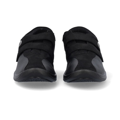 Sapatos pretos unissexo com tiras de velcro e sola de borracha