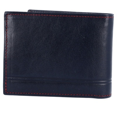 Carteira masculina preta com costura vermelha