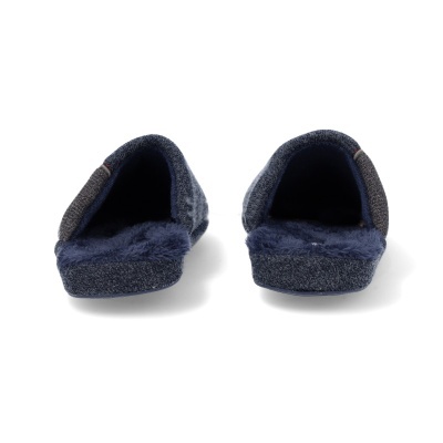 Chinelos de casa azuis escuros com forro pelúcia