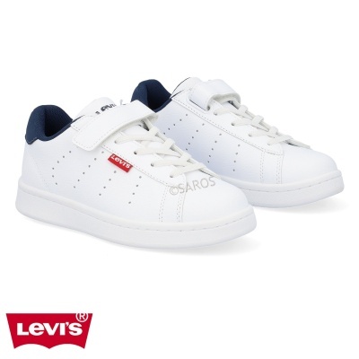 Sapatilhas brancas Levi's com fecho de velcro e atacadores