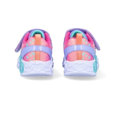 Sapatilhas infantis coloridas vistas de trás