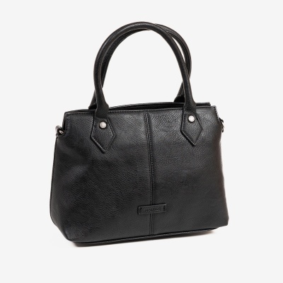 Mala de mão preta em couro com alças médias