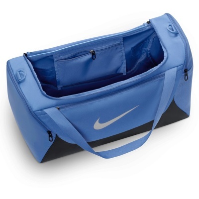 Saco azul claro de desporto com logótipo Nike e interior com bolso
