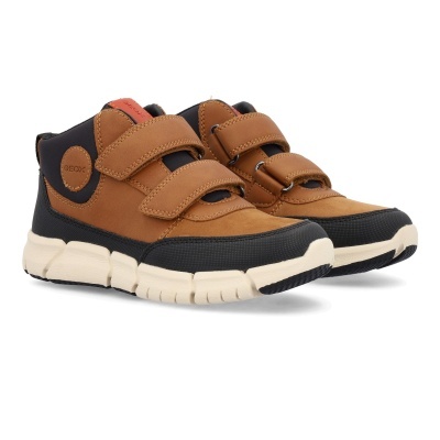 Sapatilhas desportivas castanho e preto Geox com tiras de velcro