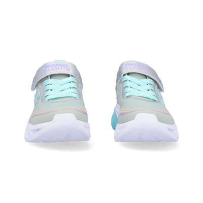 Sapatilhas Skechers S-LIGHTS cinza claro com atacadores e correias de velcro