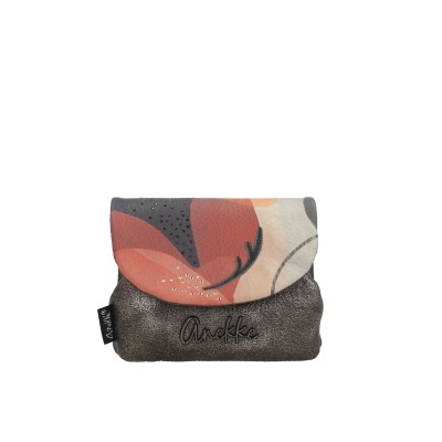 Carteira Anekke com padrão abstrato e logo em relevo