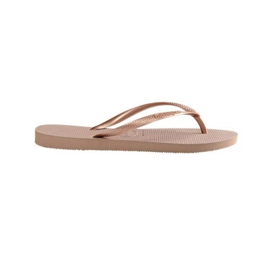 Chinelo Havaianas bronze com sola e tiras em borracha