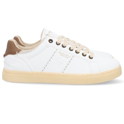 Sapatilhas brancas e bege Beverly Hills Polo Club lado