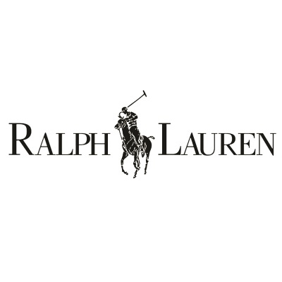 Logótipo Ralph Lauren com jogador de polo a cavalo preto sobre fundo branco