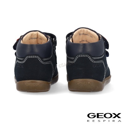 Sapatinhos Geox Respira criança azul escuro vistos de trás