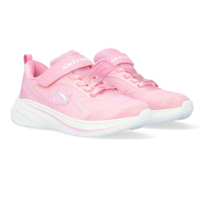 Sapatilhas infantis cor-de-rosa Skechers com fecho velcro