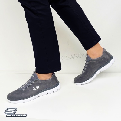 Ténis cinzentos Skechers com sola branca
