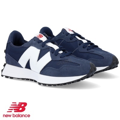 Sapatilhas New Balance azul escuro e branco com sola antiderrapante