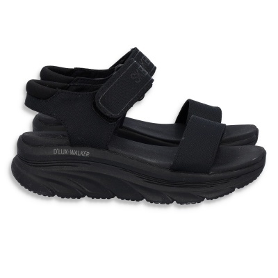 Sandálias pretas D'Lux-Walker com tiras ajustáveis e sola grossa