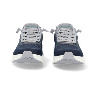 Par de sapatilhas Skechers azul e cinzento com sola branca