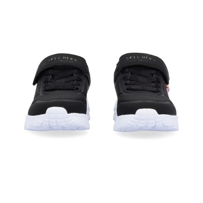Sapatilhas pretas com sola branca e fecho em velcro SKECHERS