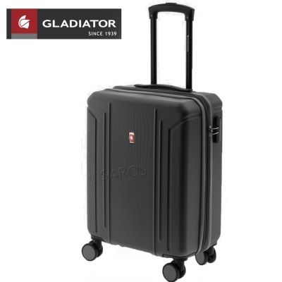 Mala preta rígida com rodas e pega telescópica da marca GLADIATOR