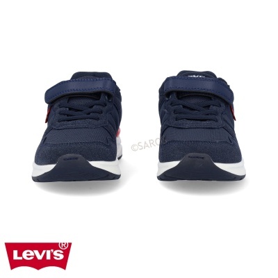 Ténis LEVI'S azuis escuros com sola branca em fundo branco