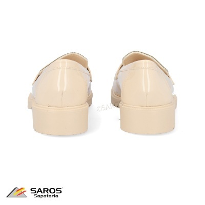 Sapatos mocassim senhora bege SAROS vistos da parte de trás