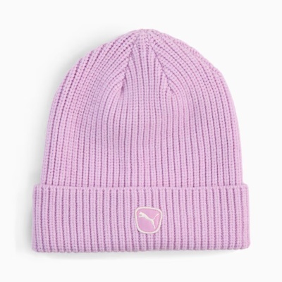 Gorro de malha cor-de-rosa claro com logo Puma