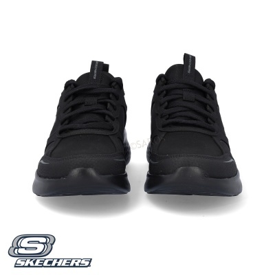 Sapatilhas pretas Skechers vistas de frente