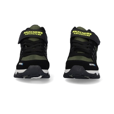 Sapatilhas SKECHERS ADVENTURE pretas e verdes com velcro e atacadores
